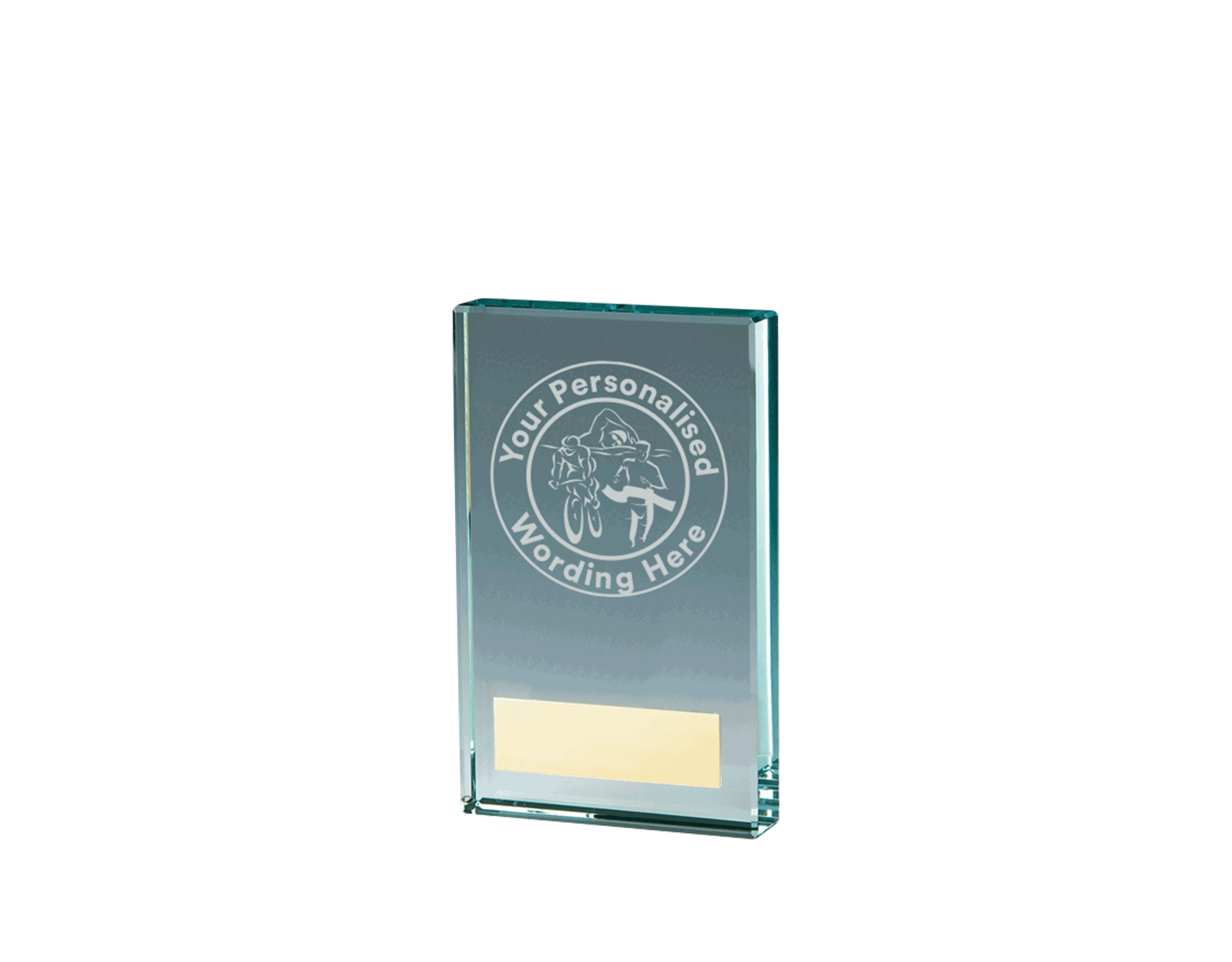T65G Laser Engraved Glass Award Running Imp Running Imp
